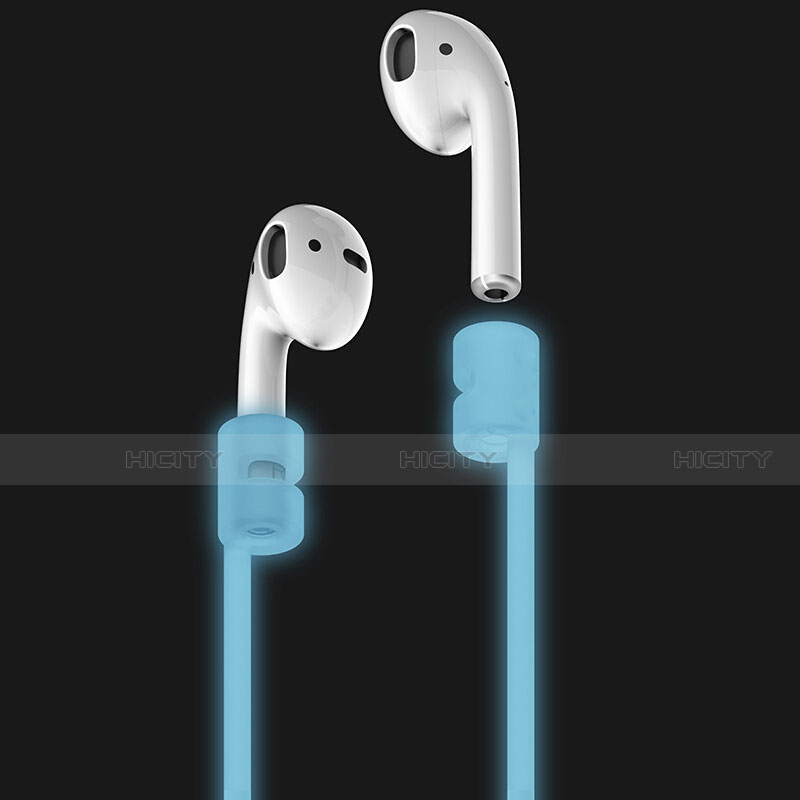 Apple AirPods Pro用紛失防止 シリコン ストラップ 軽量 脱着簡単 蛍光 C02 アップル ホワイト