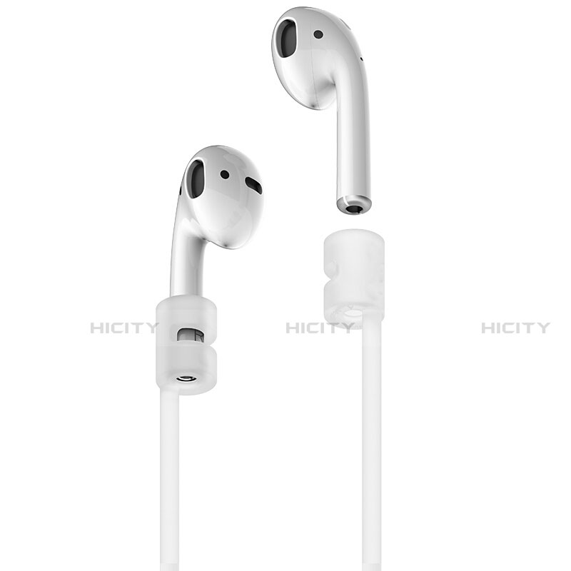 Apple AirPods Pro用紛失防止 シリコン ストラップ 軽量 脱着簡単 蛍光 C02 アップル ホワイト