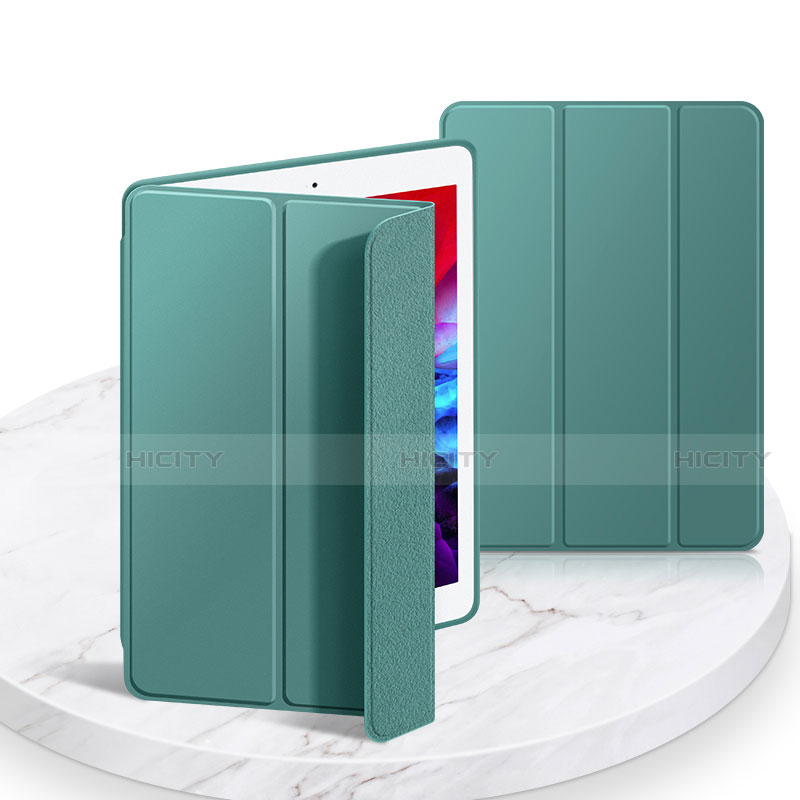 Apple iPad 10.2 (2020)用手帳型 レザーケース スタンド カバー L03 アップル モスグリー