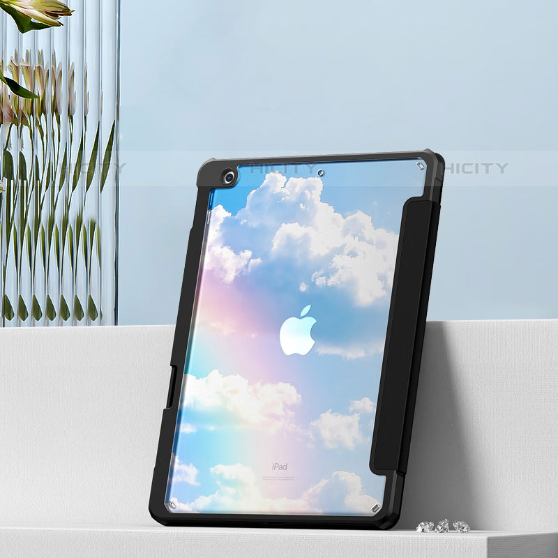 Apple iPad 10.2 (2020)用手帳型 レザーケース スタンド カバー P01 アップル ブラック