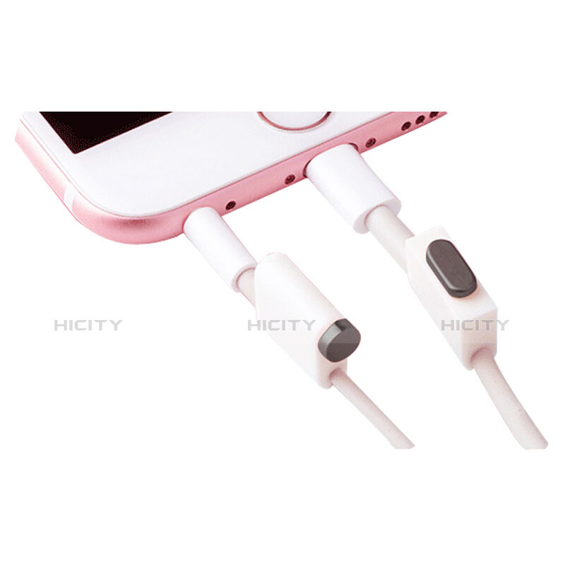 Apple iPad 10.2 (2020)用アンチ ダスト プラグ キャップ ストッパー Lightning USB J02 アップル ブラック