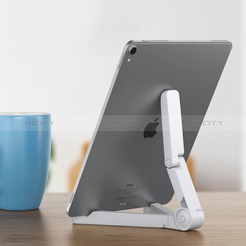 Apple iPad 10.2 (2020)用スタンドタイプのタブレット ホルダー ユニバーサル N08 アップル ホワイト