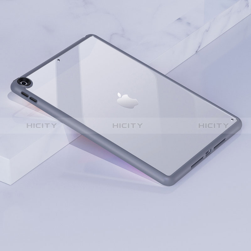 Apple iPad 10.2 (2021)用ハイブリットバンパーケース クリア透明 プラスチック カバー アップル ラベンダーグレー