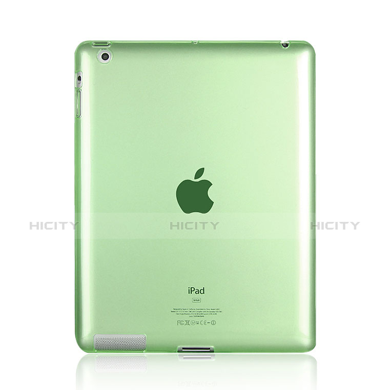 Apple iPad 2用極薄ソフトケース シリコンケース 耐衝撃 全面保護 クリア透明 アップル グリーン