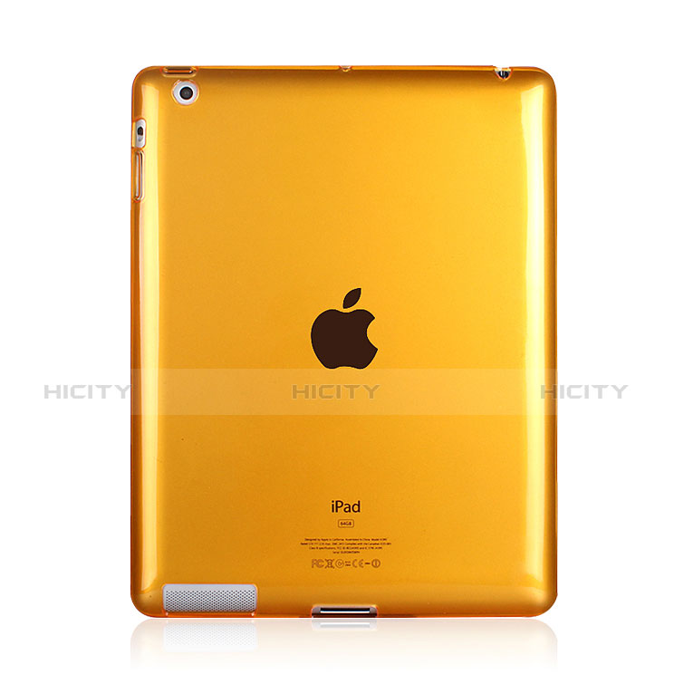 Apple iPad 2用極薄ソフトケース シリコンケース 耐衝撃 全面保護 クリア透明 アップル イエロー
