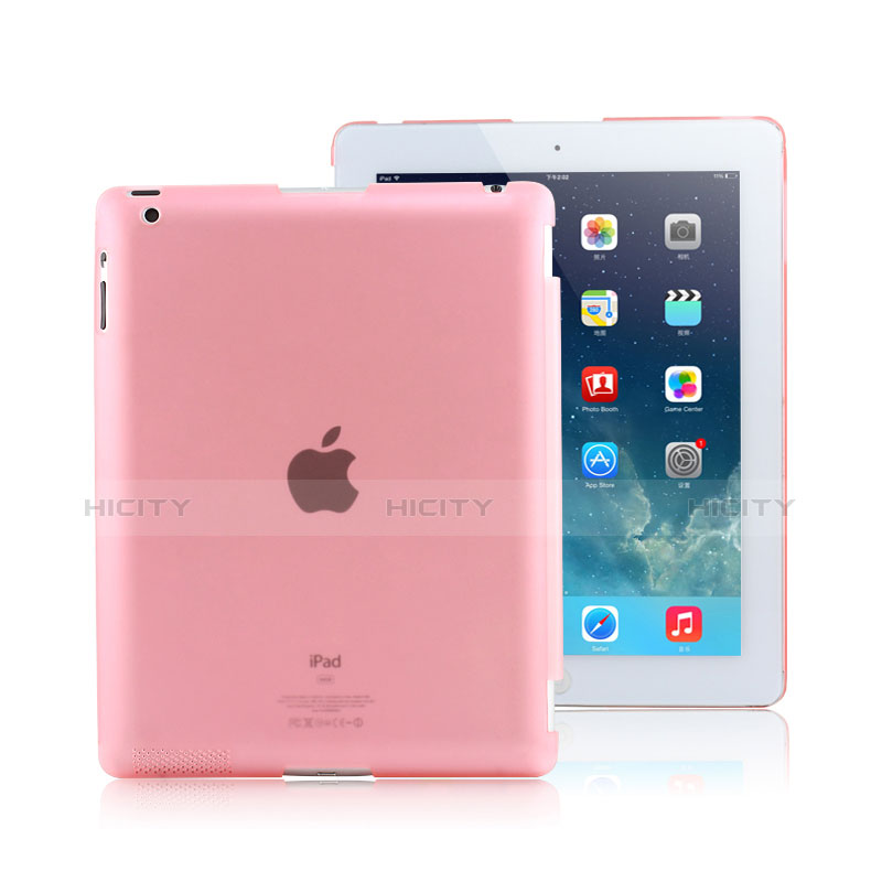 Apple iPad 2用極薄ケース クリア透明 プラスチック アップル ピンク