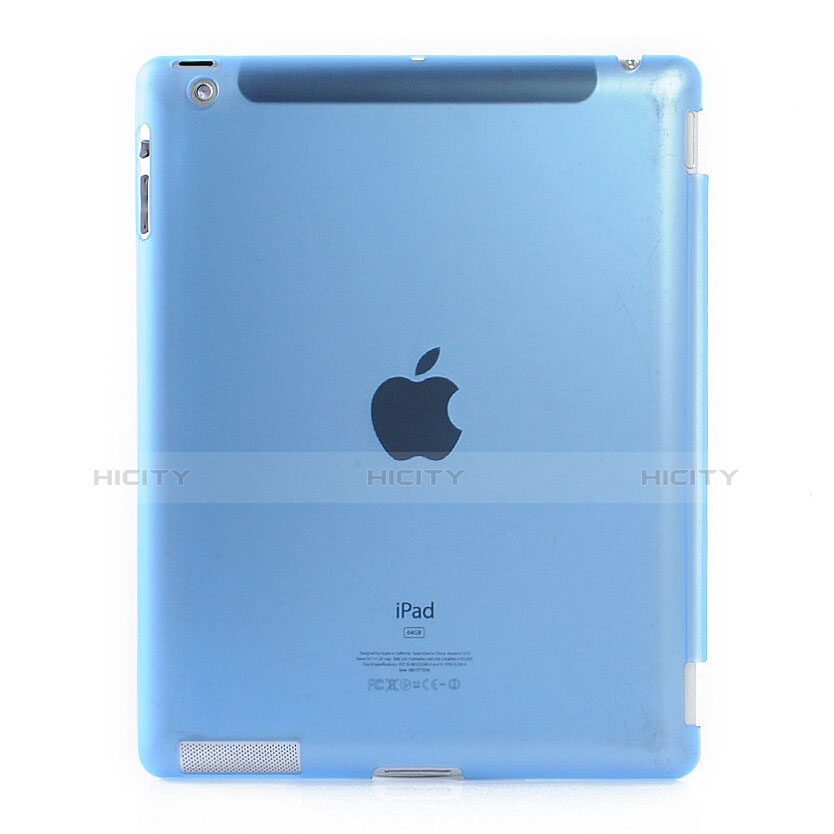 Apple iPad 2用極薄ケース クリア透明 プラスチック アップル ブルー