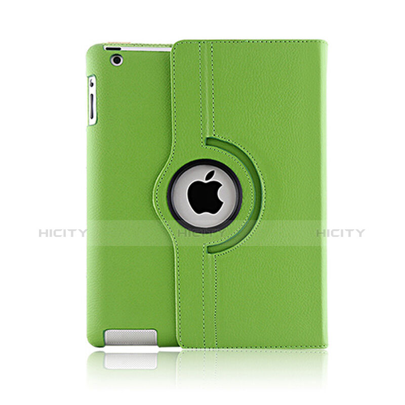 Apple iPad 2用回転式 スタンド レザーケース アップル グリーン
