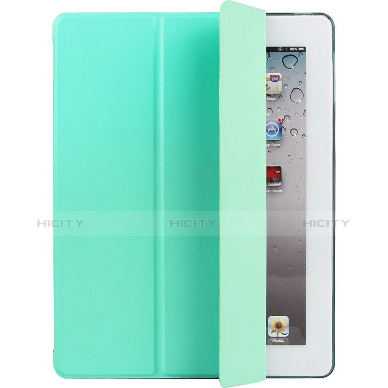Apple iPad 2用手帳型 レザーケース スタンド L01 アップル グリーン