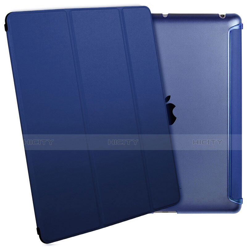 Apple iPad 2用手帳型 レザーケース スタンド L01 アップル ネイビー