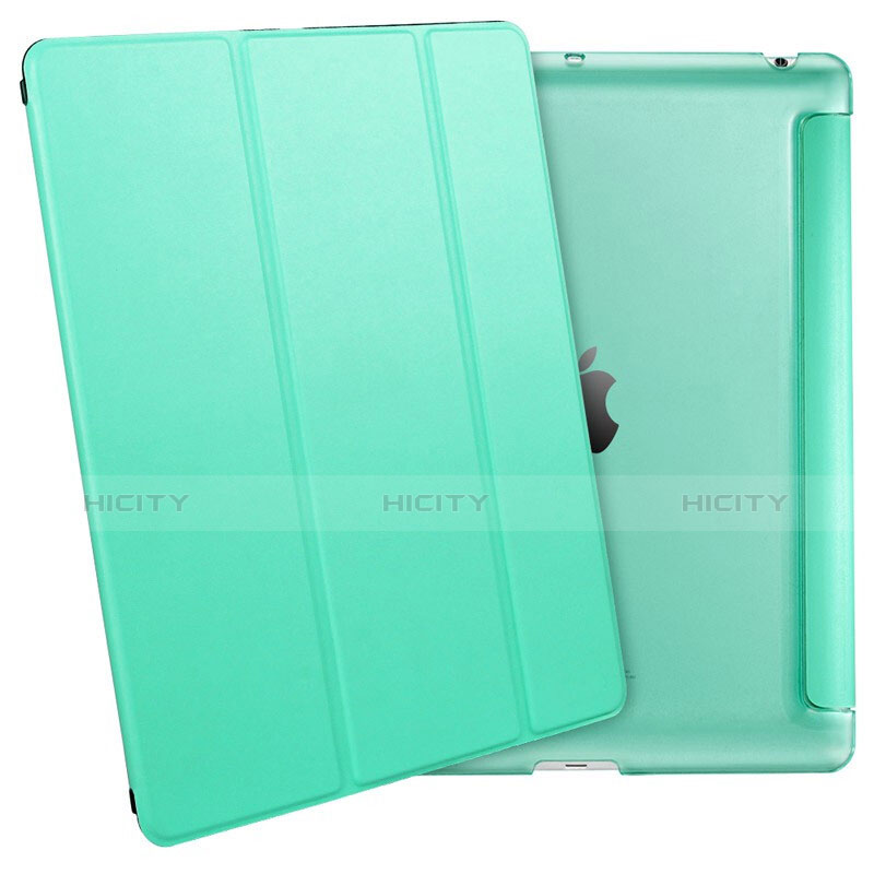 Apple iPad 3用手帳型 レザーケース スタンド L01 アップル グリーン