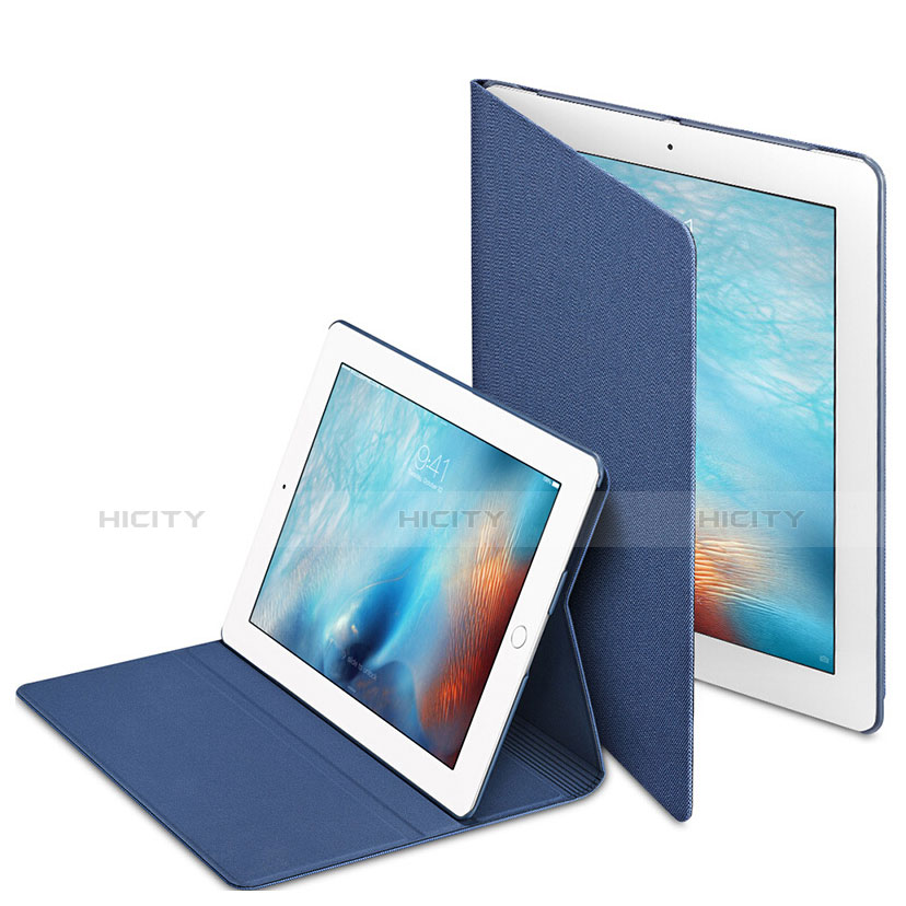 Apple iPad 3用手帳型 レザーケース スタンド L02 アップル ネイビー