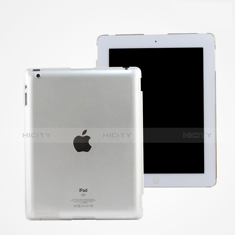 Apple iPad 4用極薄ケース クリア透明 プラスチック アップル ホワイト