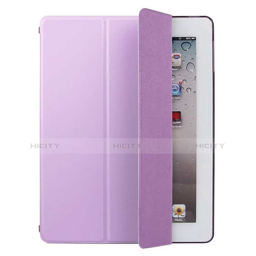 Apple iPad 4用手帳型 レザーケース スタンド L01 アップル パープル