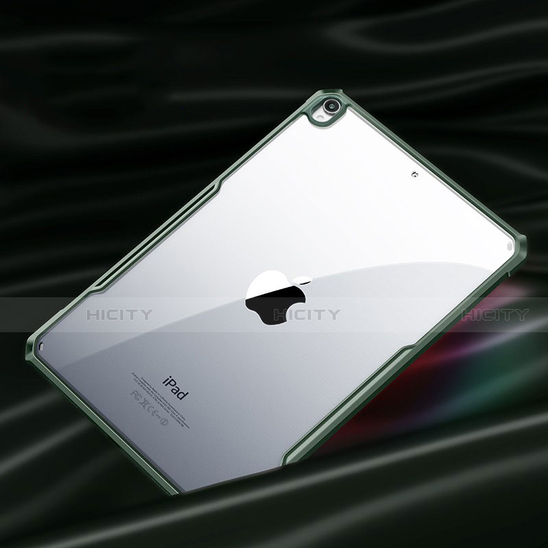 Apple iPad Air 10.9 (2020)用ハイブリットバンパーケース クリア透明 プラスチック 鏡面 カバー アップル モスグリー