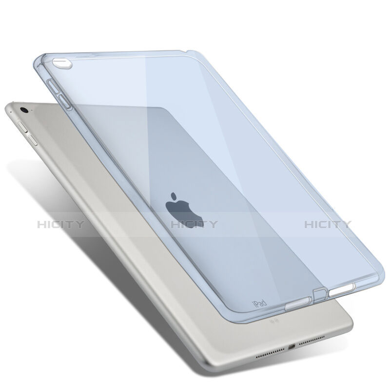 Apple iPad Air 2用極薄ソフトケース シリコンケース 耐衝撃 全面保護 クリア透明 アップル ブルー