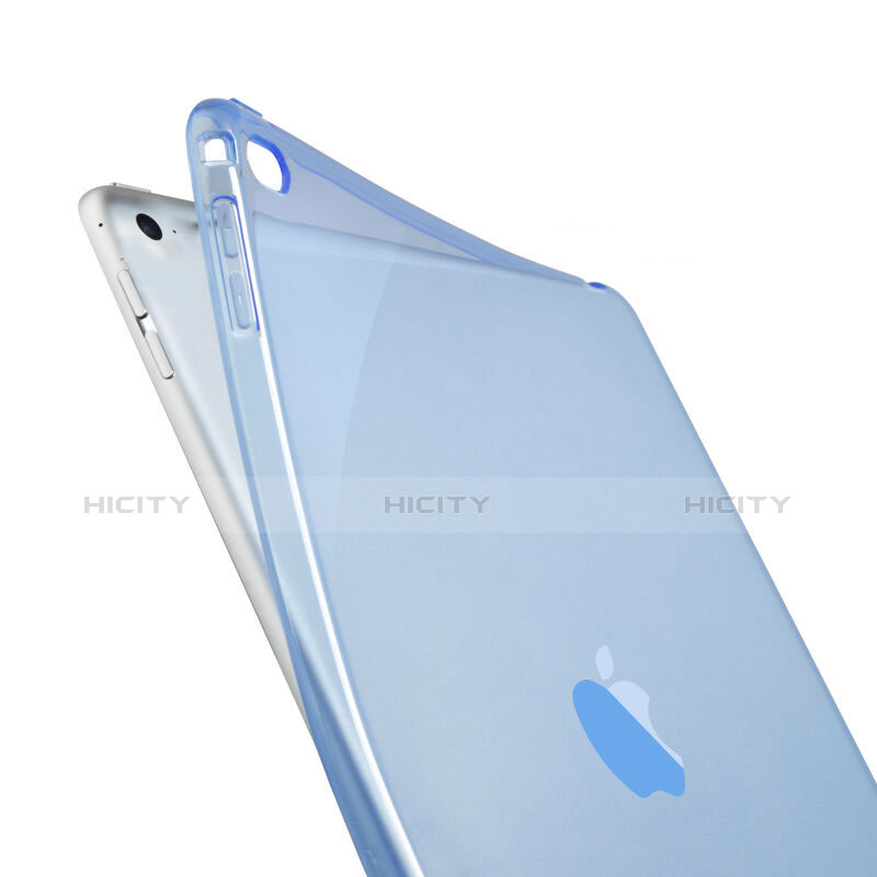 Apple iPad Air 2用極薄ソフトケース シリコンケース 耐衝撃 全面保護 クリア透明 アップル ブルー
