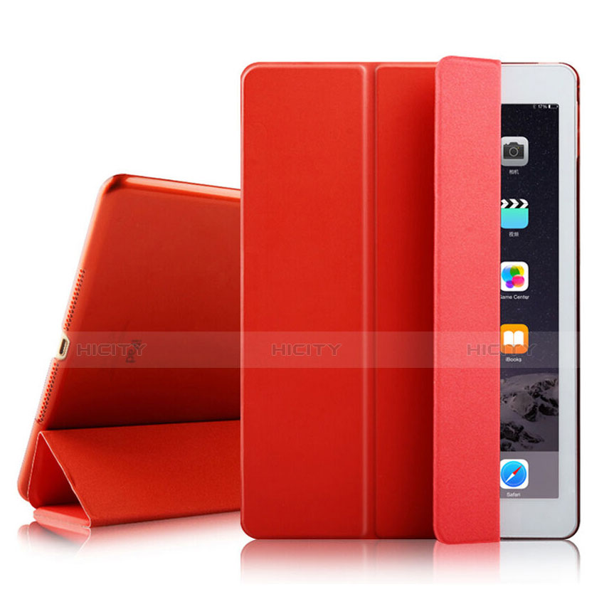 Apple iPad Air 2用手帳型 レザーケース スタンド アップル レッド