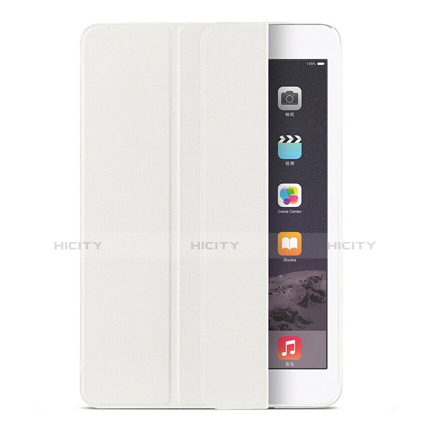 Apple iPad Air 2用手帳型 レザーケース スタンド アップル ホワイト