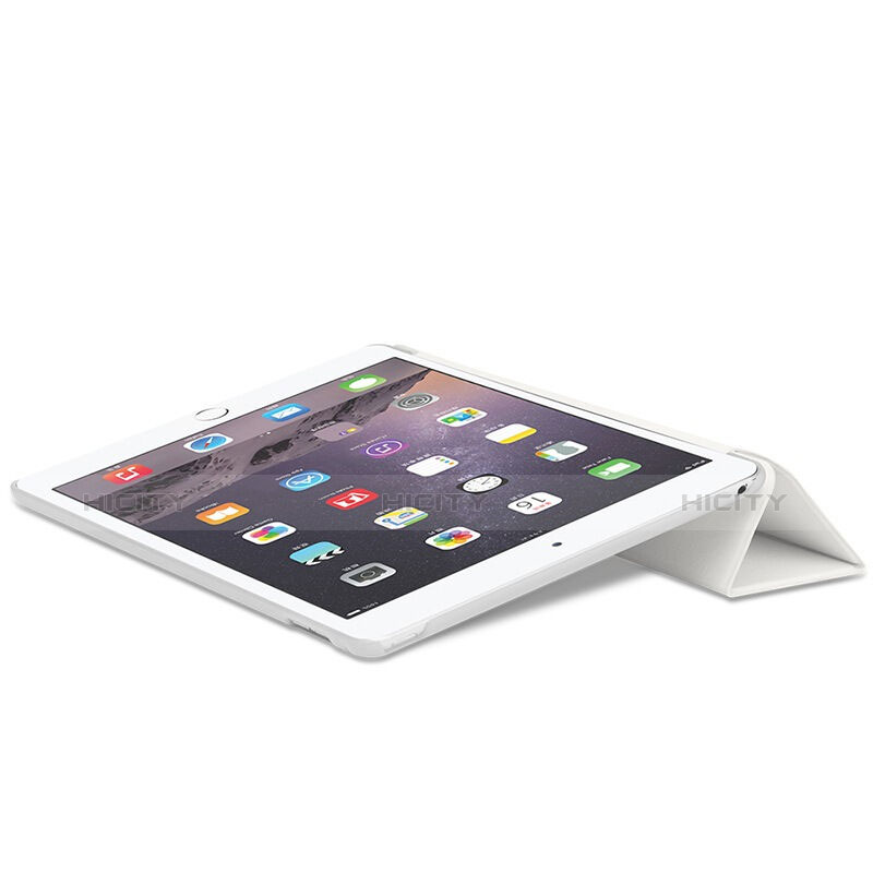 Apple iPad Air 2用手帳型 レザーケース スタンド アップル ホワイト