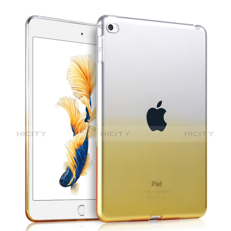 Apple iPad Air 2用極薄ソフトケース グラデーション 勾配色 クリア透明 アップル イエロー