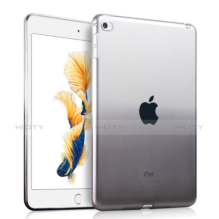 Apple iPad Air 2用極薄ソフトケース グラデーション 勾配色 クリア透明 アップル グレー