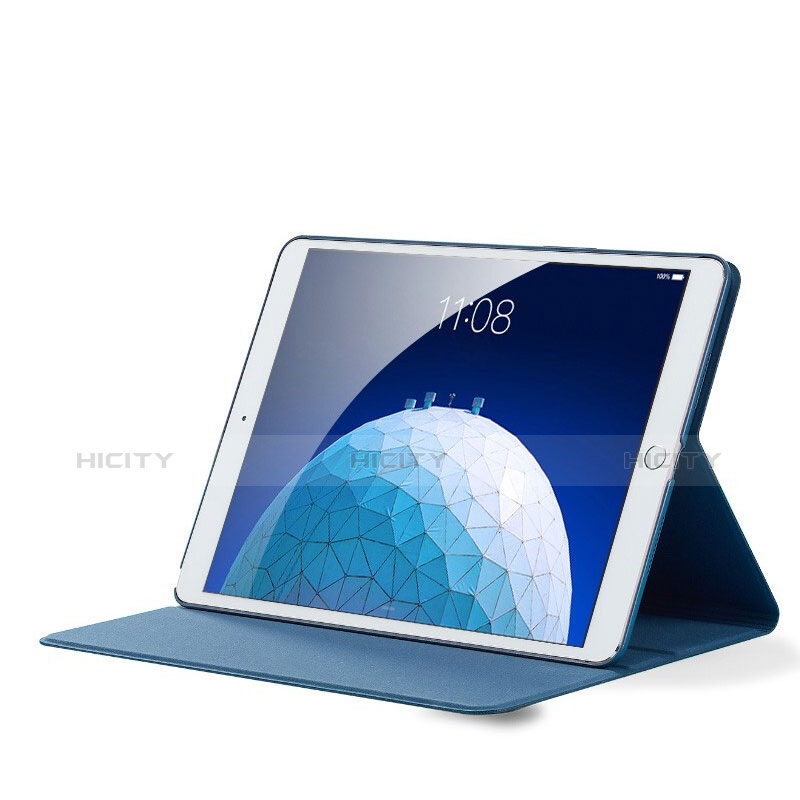 Apple iPad Air 3用手帳型 布 スタンド アップル ネイビー