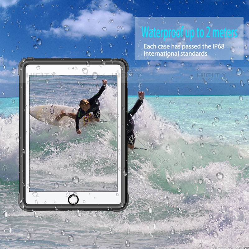 Apple iPad Air 3用完全防水ケース ハイブリットバンパーカバー 高級感 手触り良い 360度 W01 アップル ブラック
