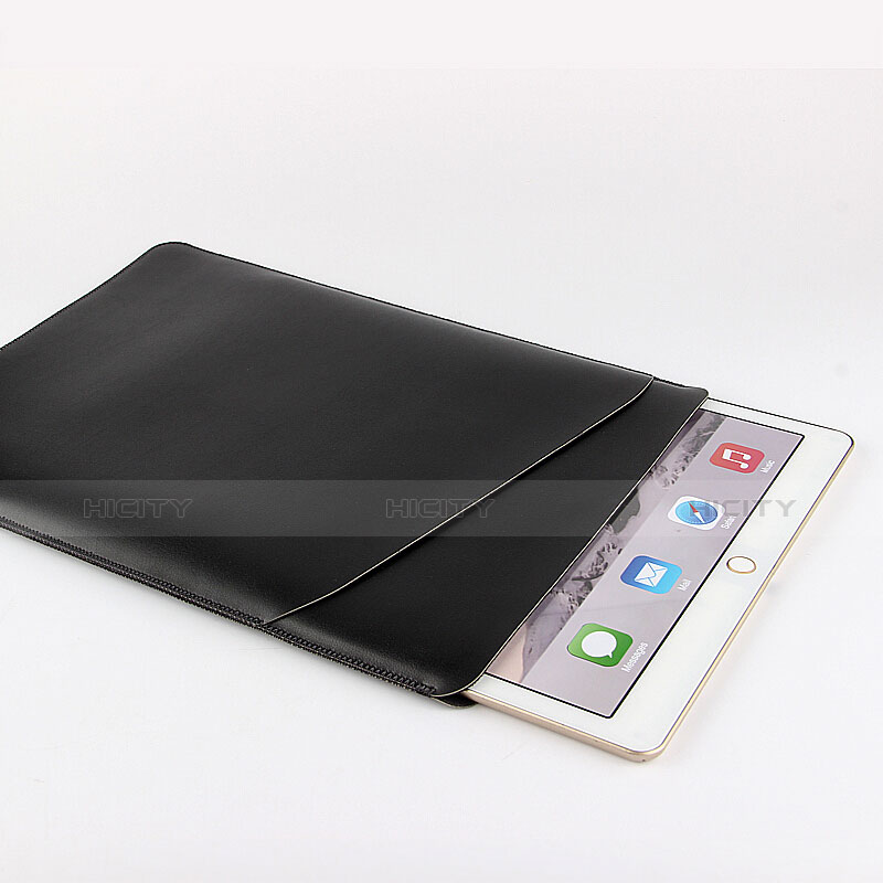 Apple iPad Air 3用高品質ソフトレザーポーチバッグ ケース イヤホンを指したまま アップル ブラック