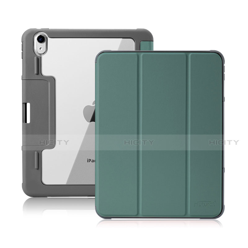 Apple iPad Air 4 10.9 (2020)用手帳型 レザーケース スタンド カバー L02 アップル モスグリー