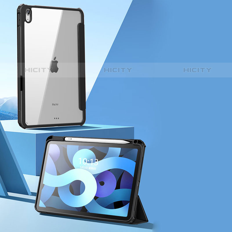 Apple iPad Air 4 10.9 (2020)用手帳型 レザーケース スタンド カバー P01 アップル ブラック