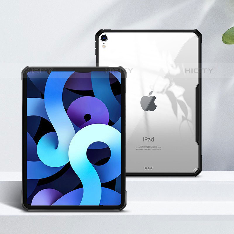 Apple iPad Air 4 10.9 (2020)用極薄ソフトケース シリコンケース 耐衝撃 全面保護 クリア透明 T04 アップル ブラック