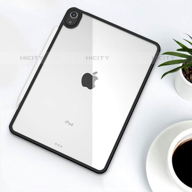 Apple iPad Air 4 10.9 (2020)用極薄ソフトケース シリコンケース 耐衝撃 全面保護 クリア透明 T06 アップル ブラック