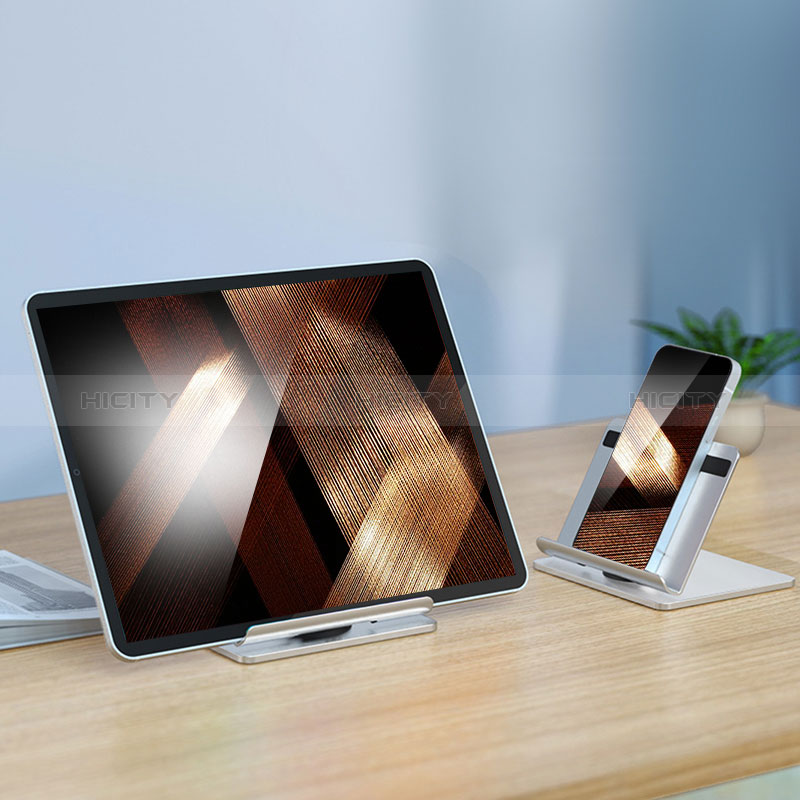 Apple iPad Air 5 10.9 (2022)用スタンドタイプのタブレット ホルダー ユニバーサル N02 アップル シルバー