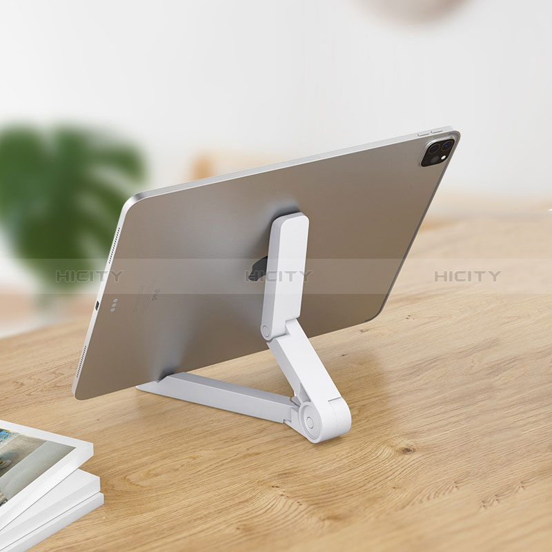 Apple iPad Air 5 10.9 (2022)用スタンドタイプのタブレット ホルダー ユニバーサル N08 アップル ホワイト