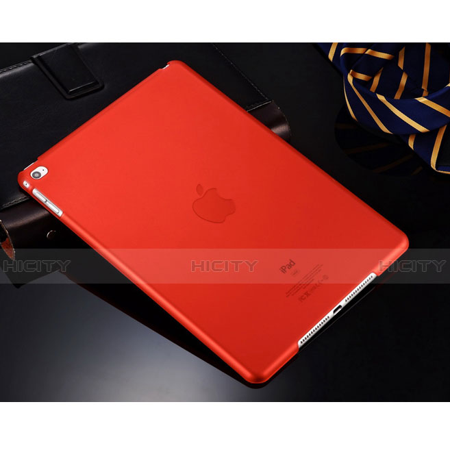 Apple iPad Air用極薄ケース クリア透明 プラスチック アップル レッド
