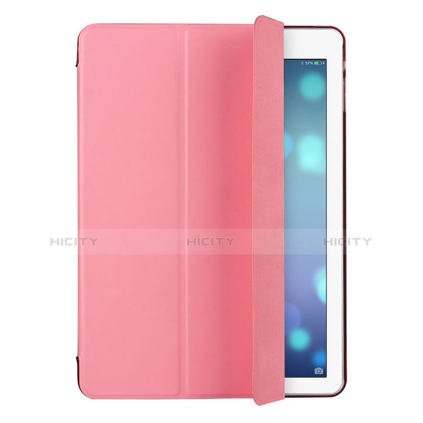 Apple iPad Air用手帳型 レザーケース スタンド アップル ピンク
