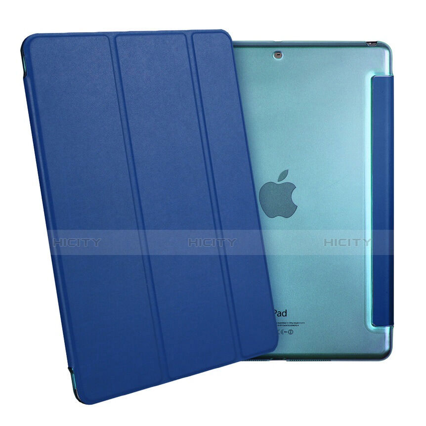 Apple iPad Air用手帳型 レザーケース スタンド アップル ネイビー