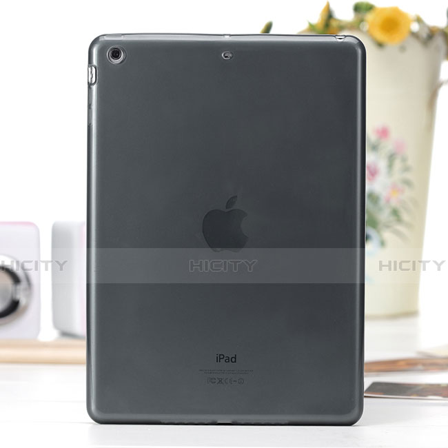 Apple iPad Air用極薄ソフトケース シリコンケース 耐衝撃 全面保護 クリア透明 アップル グレー