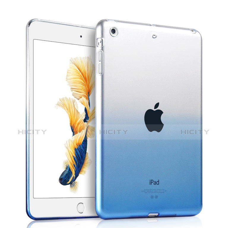 Apple iPad Air用極薄ソフトケース グラデーション 勾配色 クリア透明 アップル ネイビー