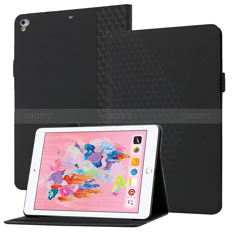Apple iPad Air用手帳型 レザーケース スタンド カバー YX1 アップル ブラック