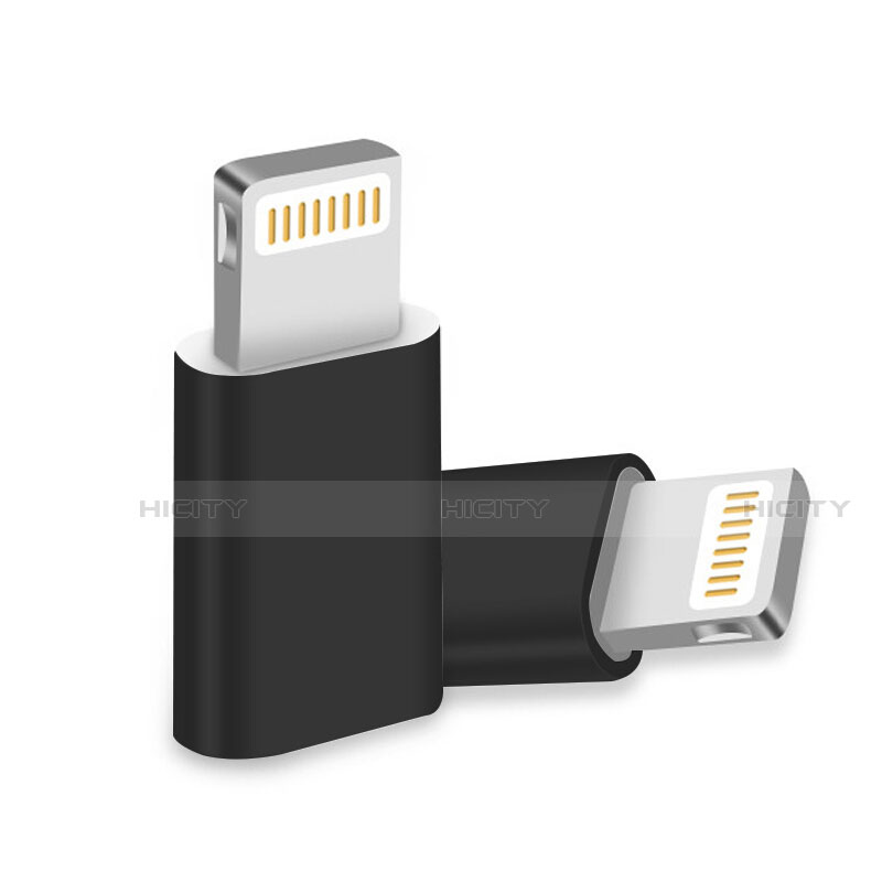 Apple iPad Mini 2用Android Micro USB to Lightning USB アクティブ変換ケーブルアダプタ H01 アップル ブラック