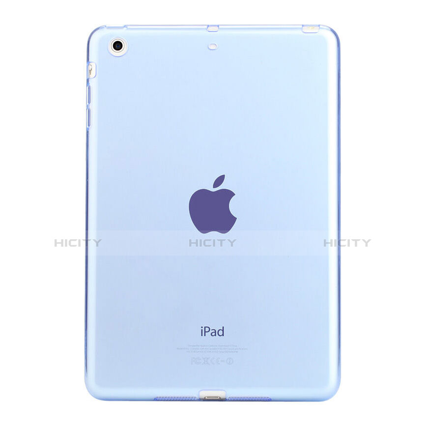 Apple iPad Mini 2用極薄ソフトケース シリコンケース 耐衝撃 全面保護 クリア透明 アップル ブルー