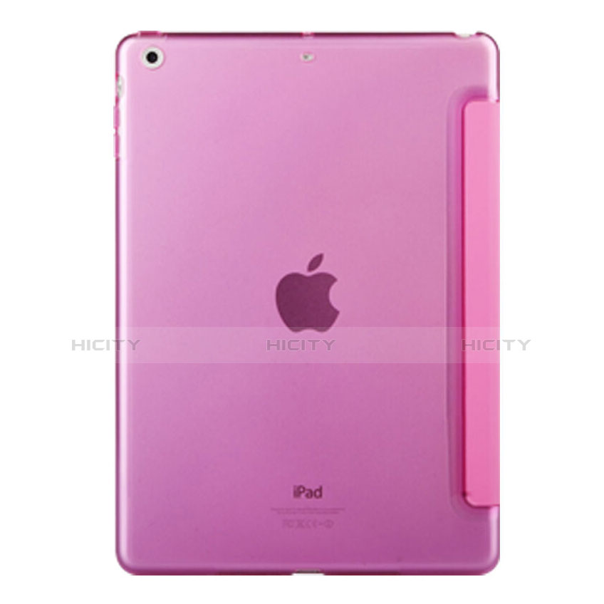 Apple iPad Mini 2用手帳型 レザーケース スタンド アップル ローズレッド