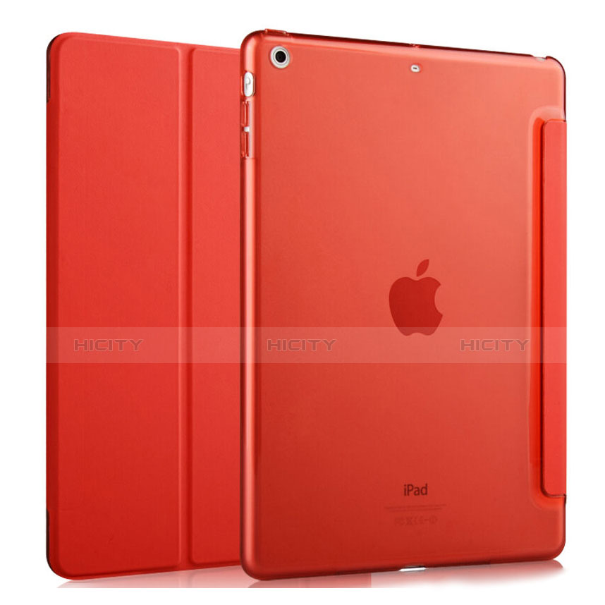 Apple iPad Mini 2用手帳型 レザーケース スタンド アップル レッド