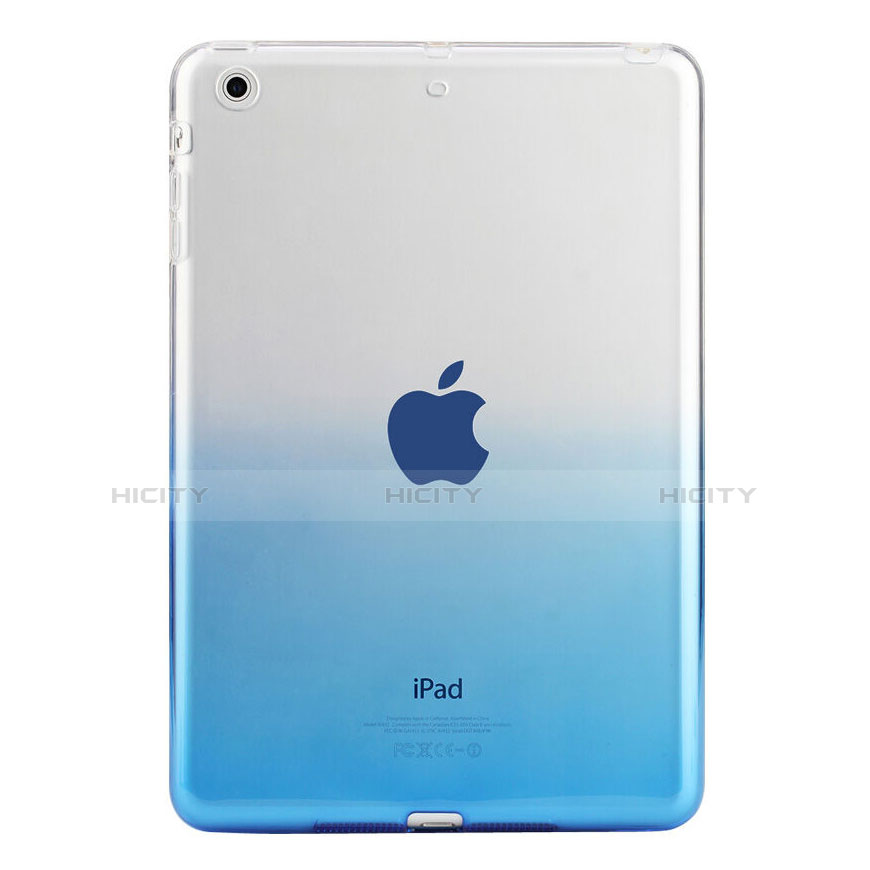 Apple iPad Mini 2用極薄ソフトケース グラデーション 勾配色 クリア透明 アップル ネイビー