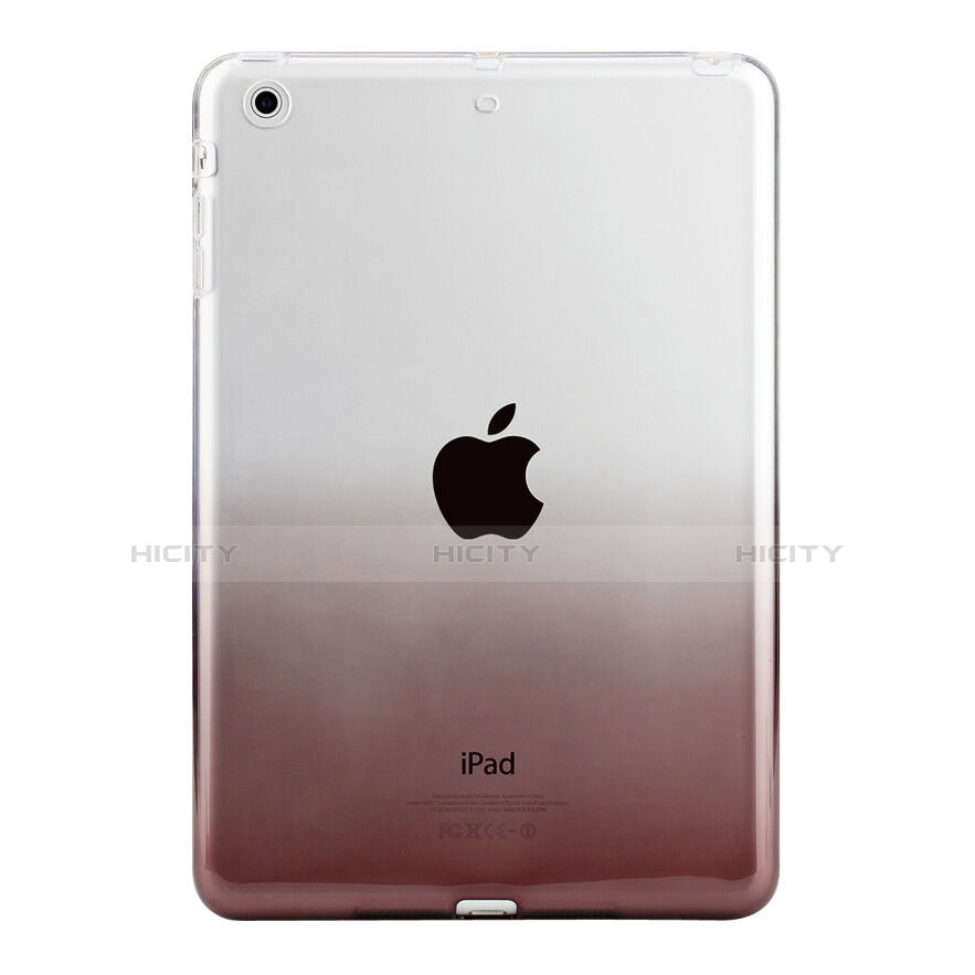 Apple iPad Mini 2用極薄ソフトケース グラデーション 勾配色 クリア透明 アップル グレー