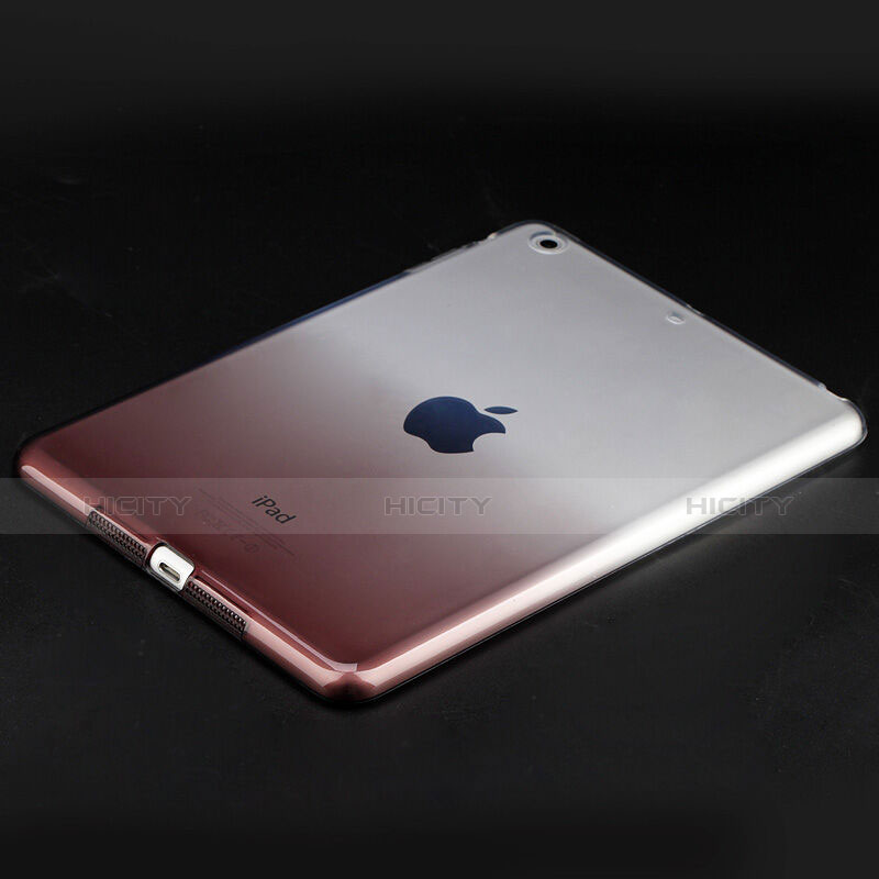 Apple iPad Mini 2用極薄ソフトケース グラデーション 勾配色 クリア透明 アップル グレー