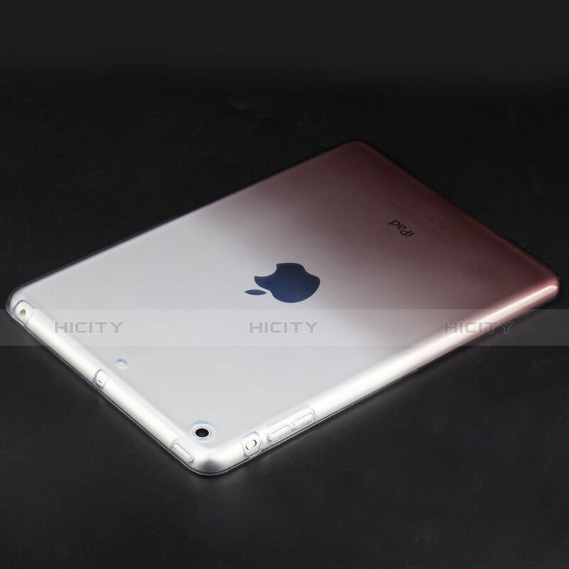 Apple iPad Mini 2用極薄ソフトケース グラデーション 勾配色 クリア透明 アップル グレー