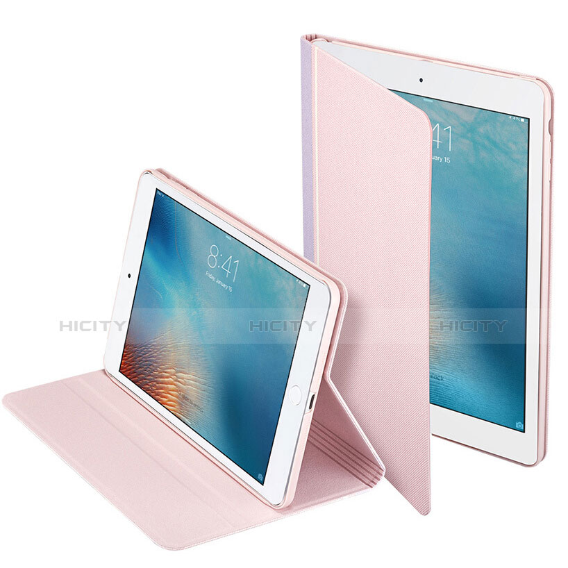 Apple iPad Mini 2用手帳型 レザーケース スタンド L03 アップル ピンク